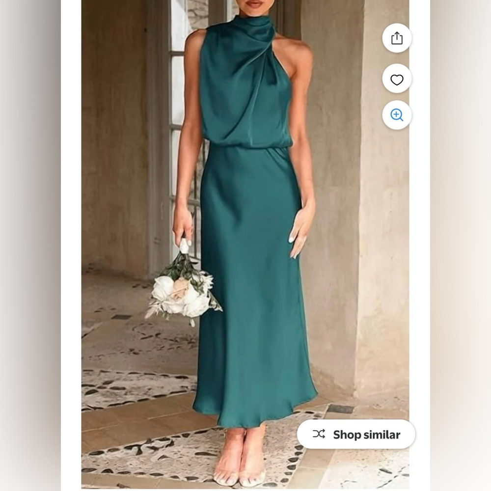 Teal One Shoulder Dress